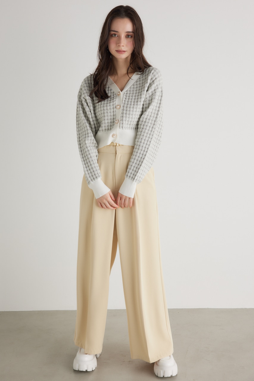 バンピーチェックKnitCD TOP GRY FREE