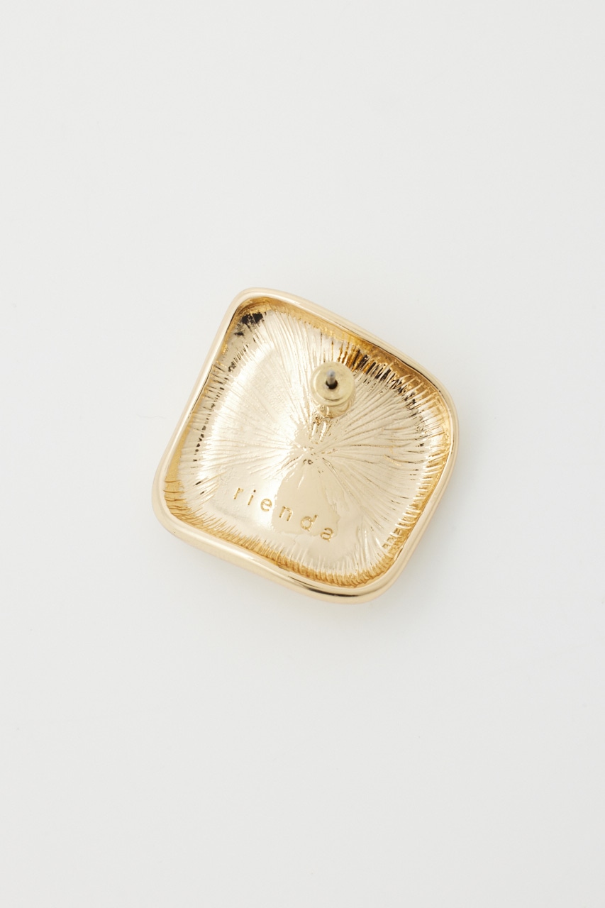 スクエアフォールドピアス GLD FREE