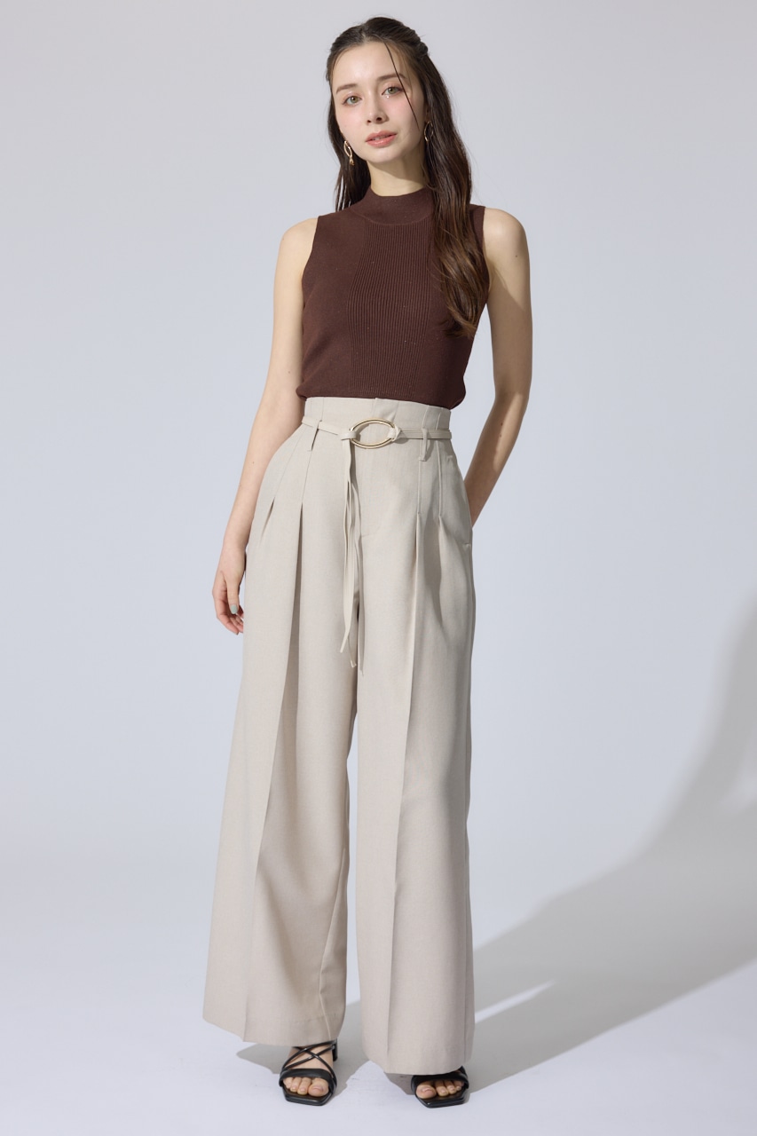 ウォッシャブルリブタンクトップ BRN M