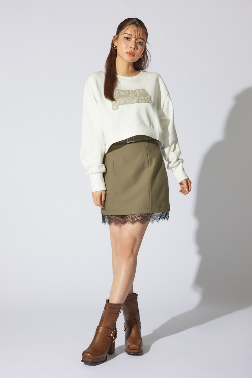 サガラ刺繍スウェットトップス WHT FREE