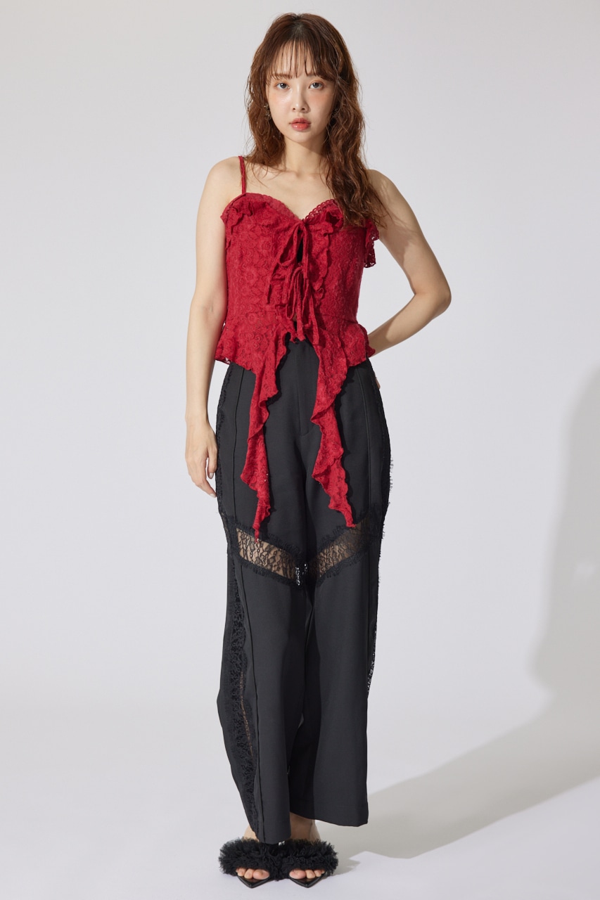 シンメトリーキャミトップス RED M