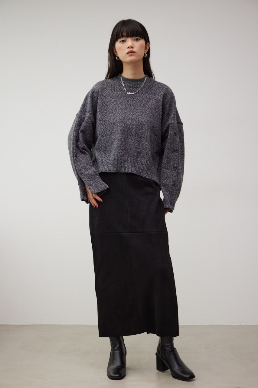 ボタンニットトップス ブラック sundrydream21 82750