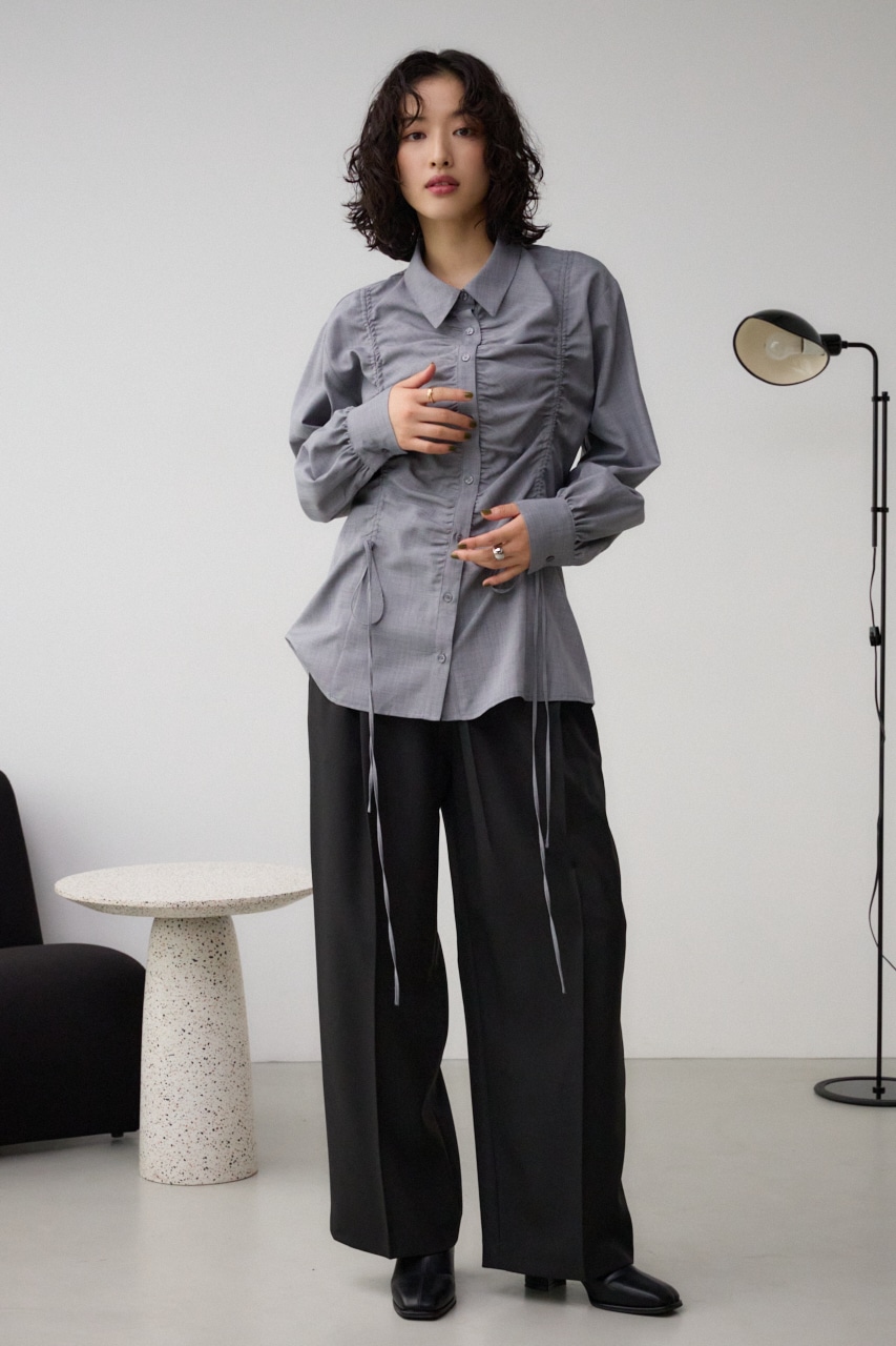 フロントシャーリングシャツ GRY FREE