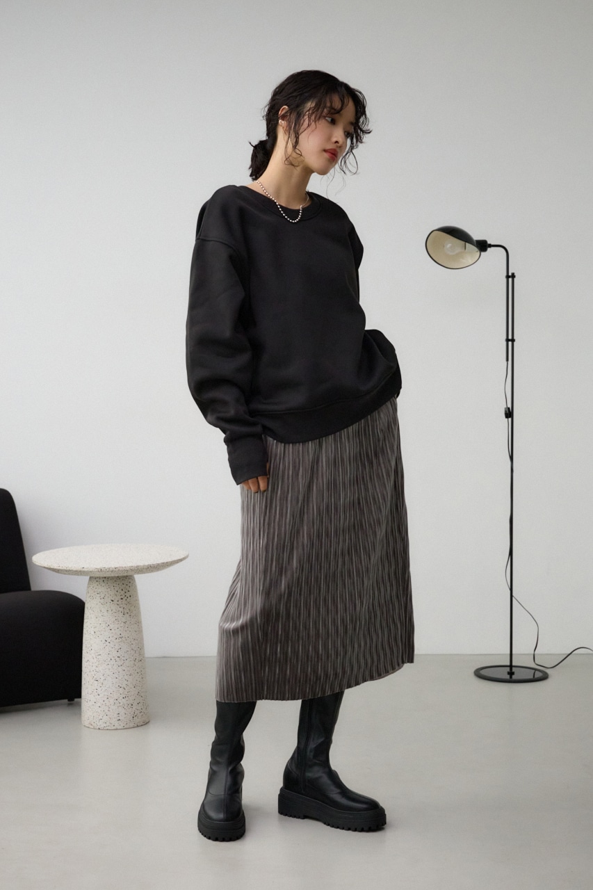 ルーズスウェットトップス BLK FREE