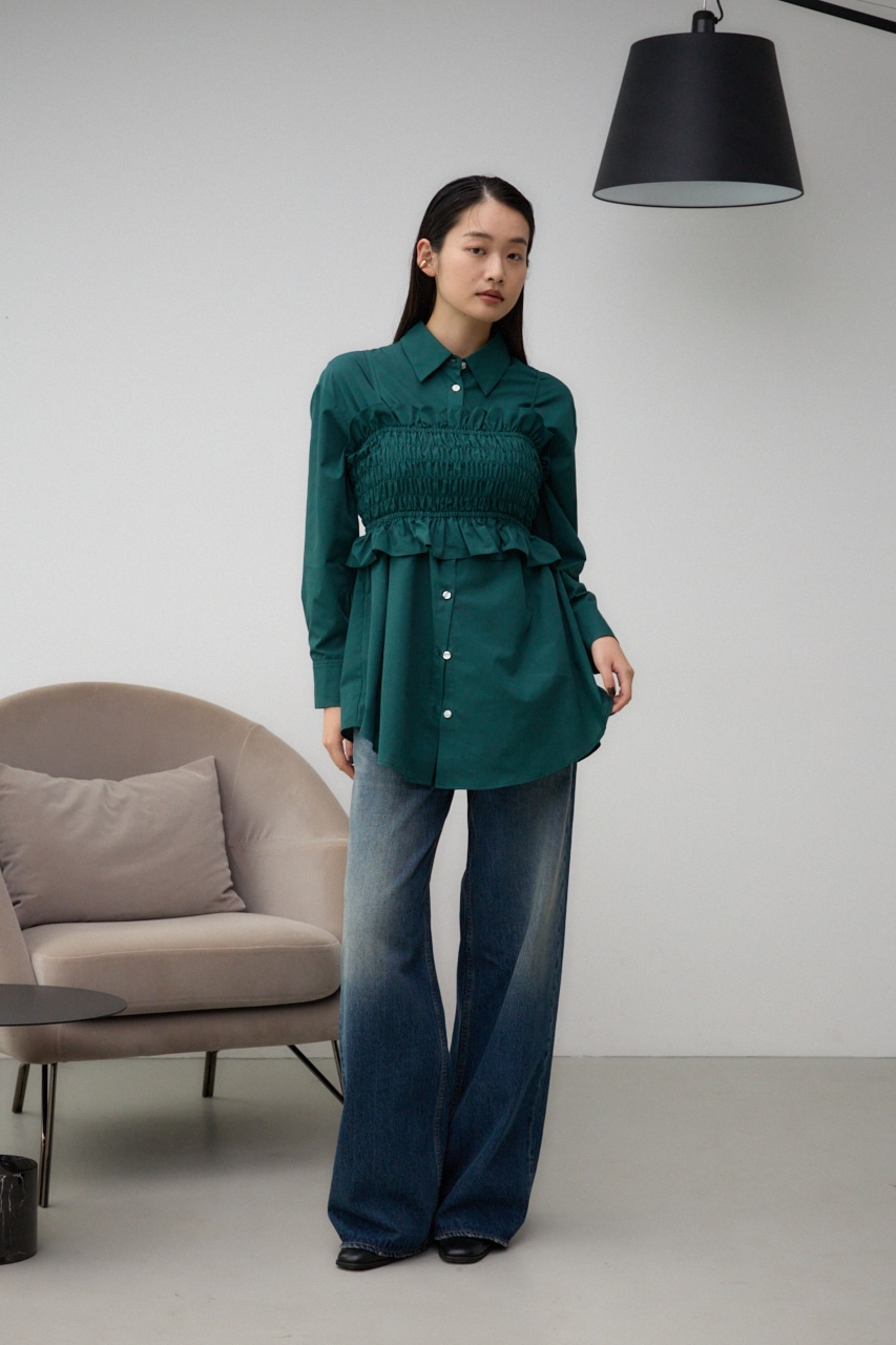 ビスチェ付きオーバーシャツ D/GRN FREE