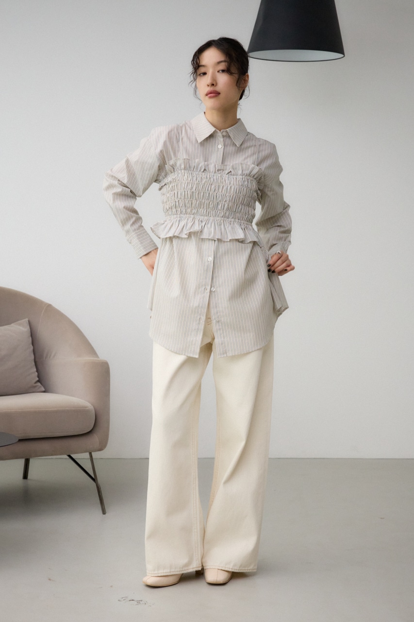 ビスチェ付きオーバーシャツ Stripe FREE