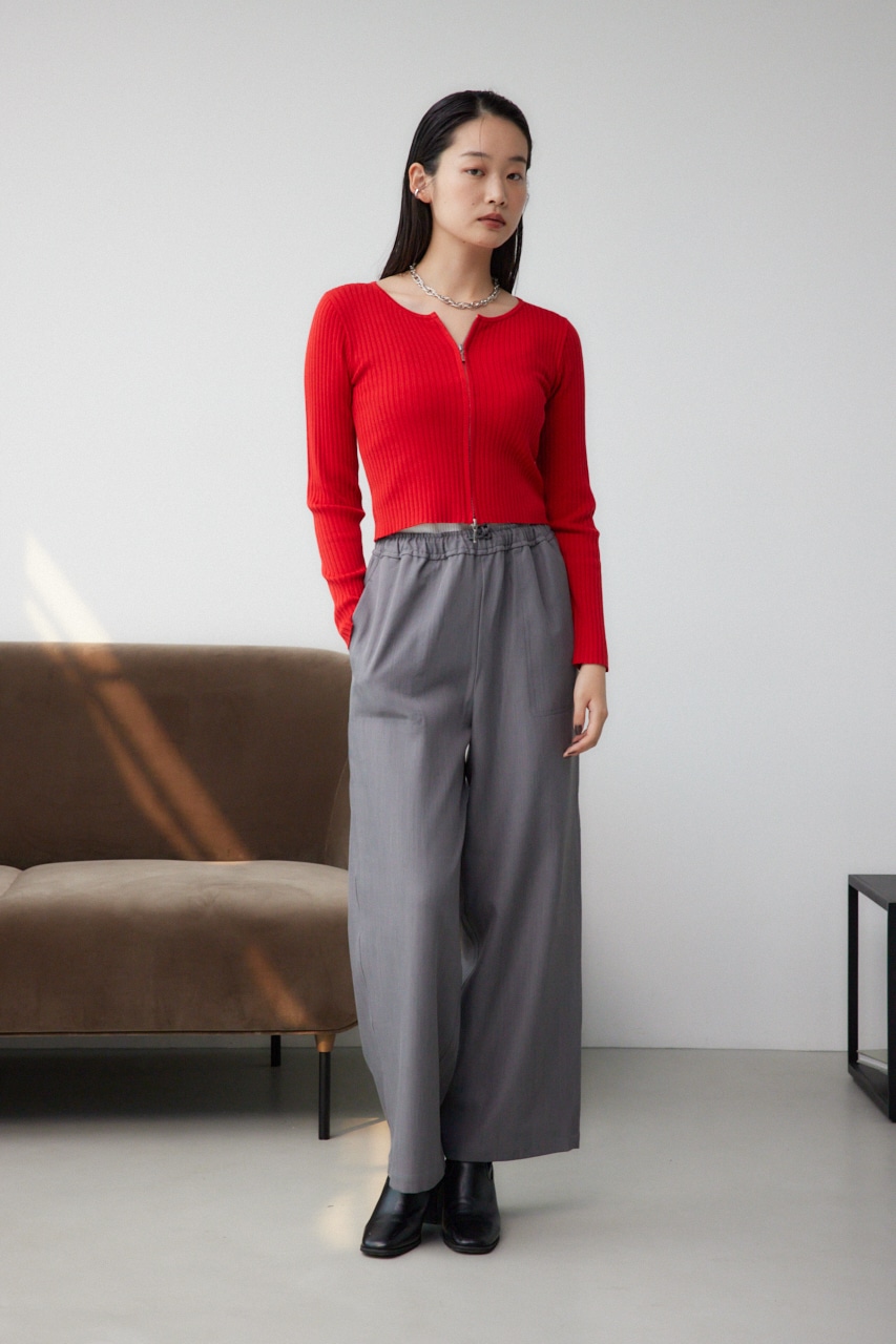 Wジップロングスリーブプルオーバー RED FREE