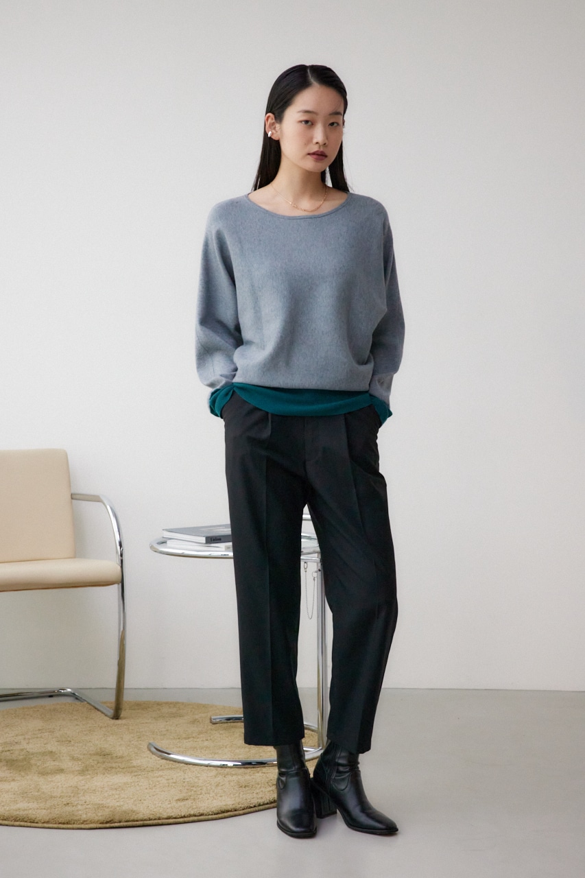 バイカラードルマンニットプルオーバー GRY FREE