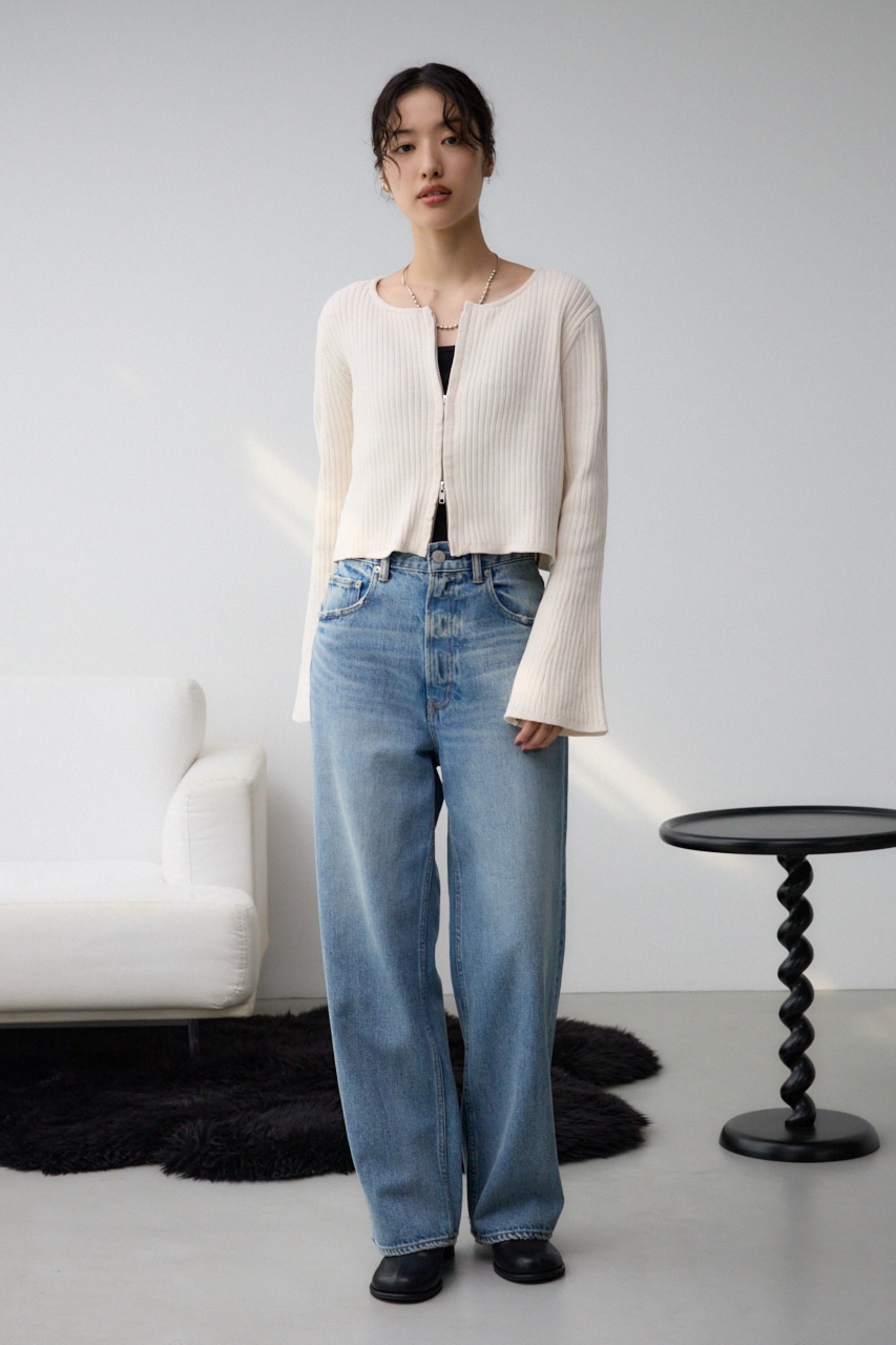 モールヤーンダブルジップカーディガン IVOY FREE