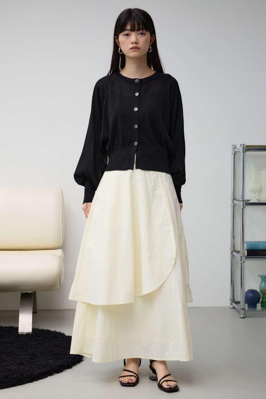 シアーニットカーディガン BLK FREE