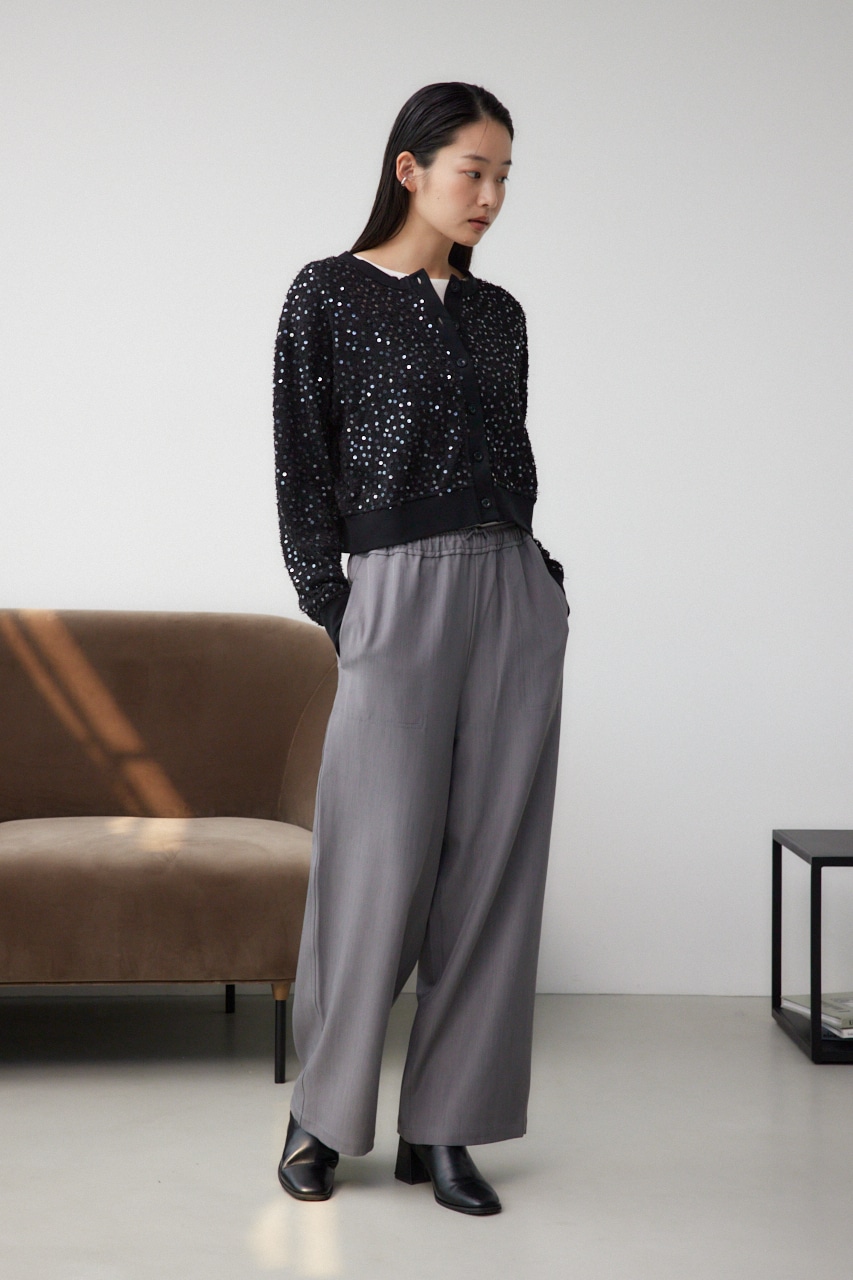 2WAYスパンコールカーディガン BLK FREE