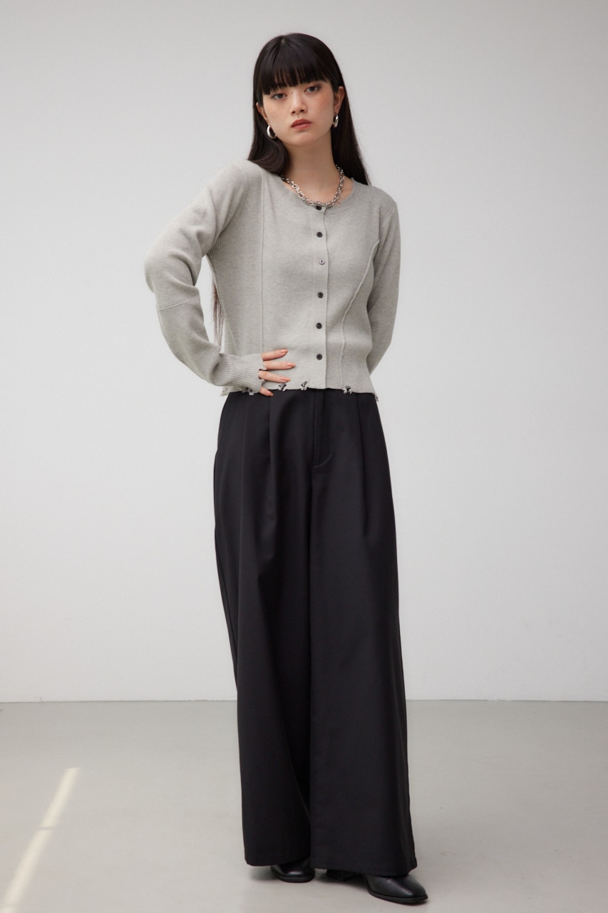 ダメージスイッチングカーディガン T.GRY FREE