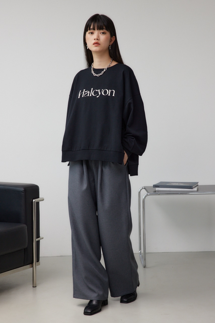 プリントウラケプルオーバー BLK FREE