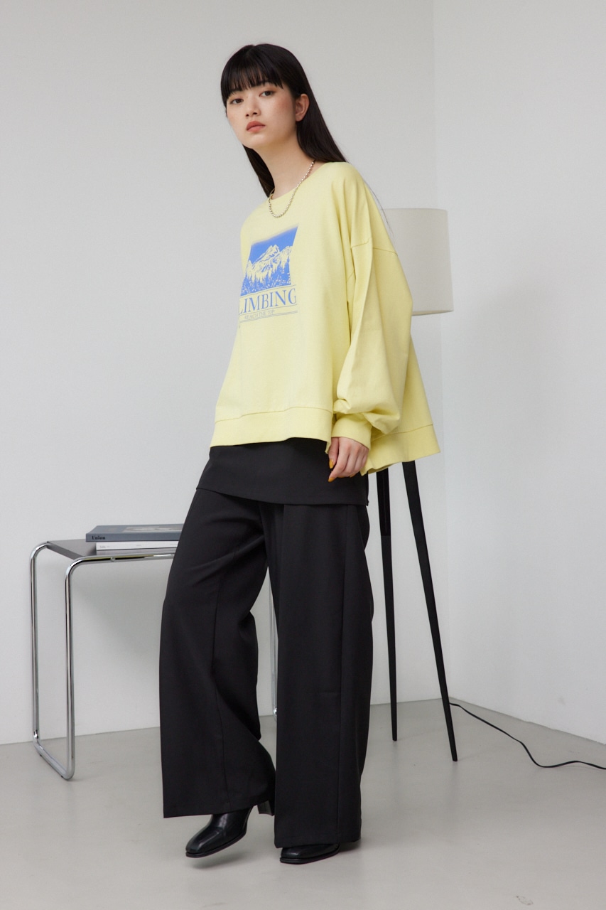 プリントウラケプルオーバー YEL FREE