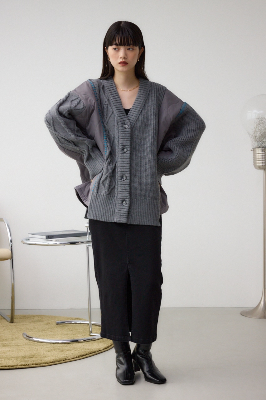 コンビネーションカーディガン GRY FREE