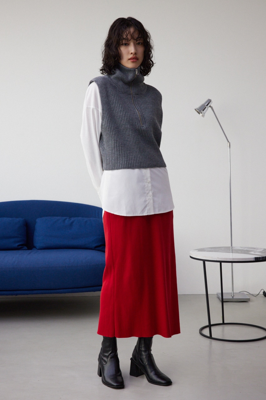 ジップアップニットベスト GRY FREE