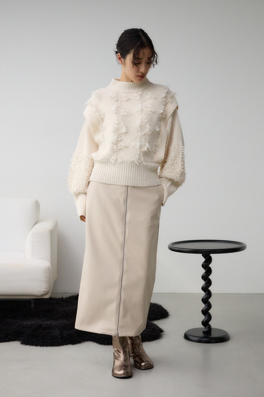 フリンジジャガードニット IVOY FREE