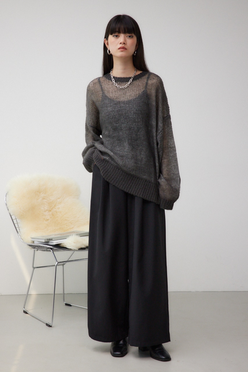 リバーシブルシアーニット GRY FREE