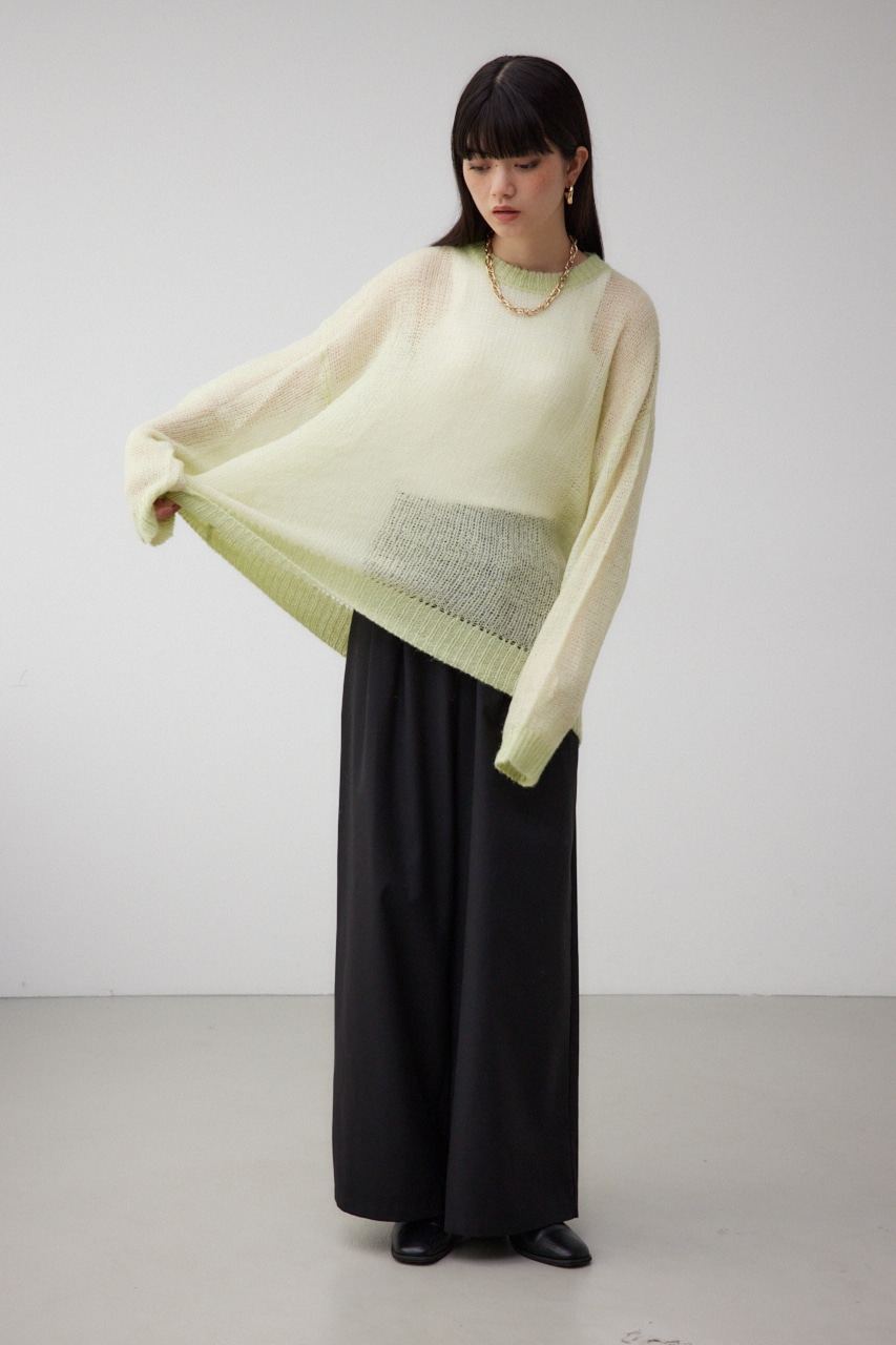 リバーシブルシアーニット LIME FREE