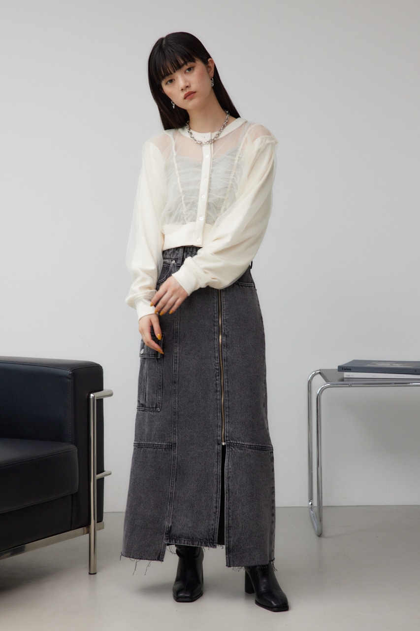 チュールドッキングカーディガン IVOY FREE