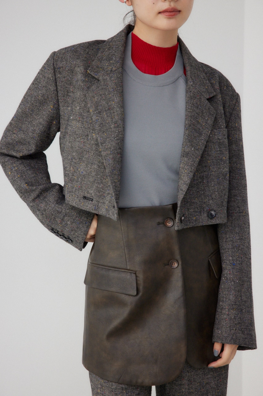 【PLUS】パターンクロップドジャケット Multi_1 FREE