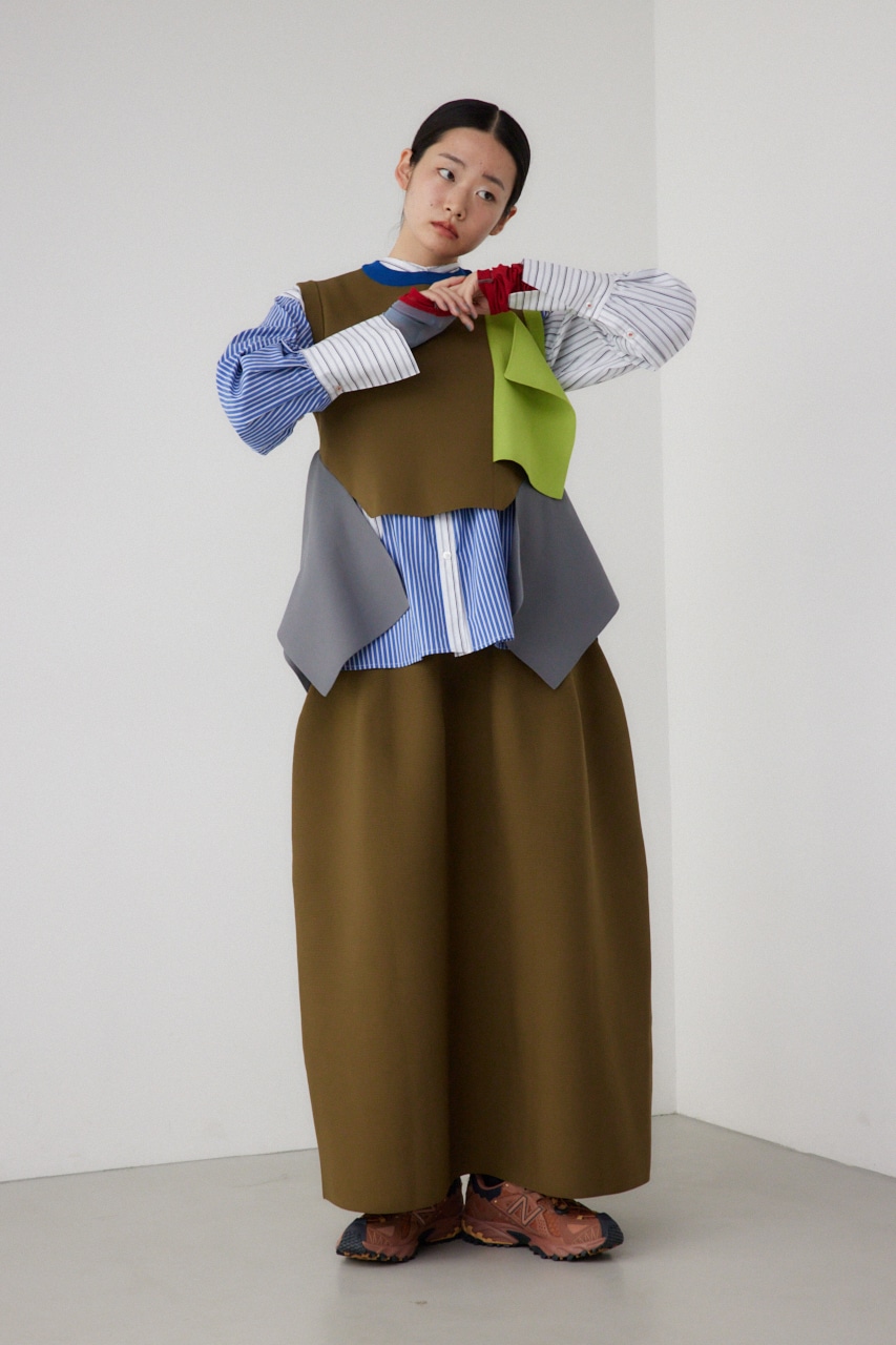 【PLUS】コクーンフォルム2WAYスカート KHA S