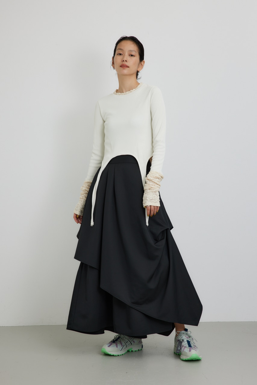 【PLUS】レースドッキングストラップトップス IVOY FREE