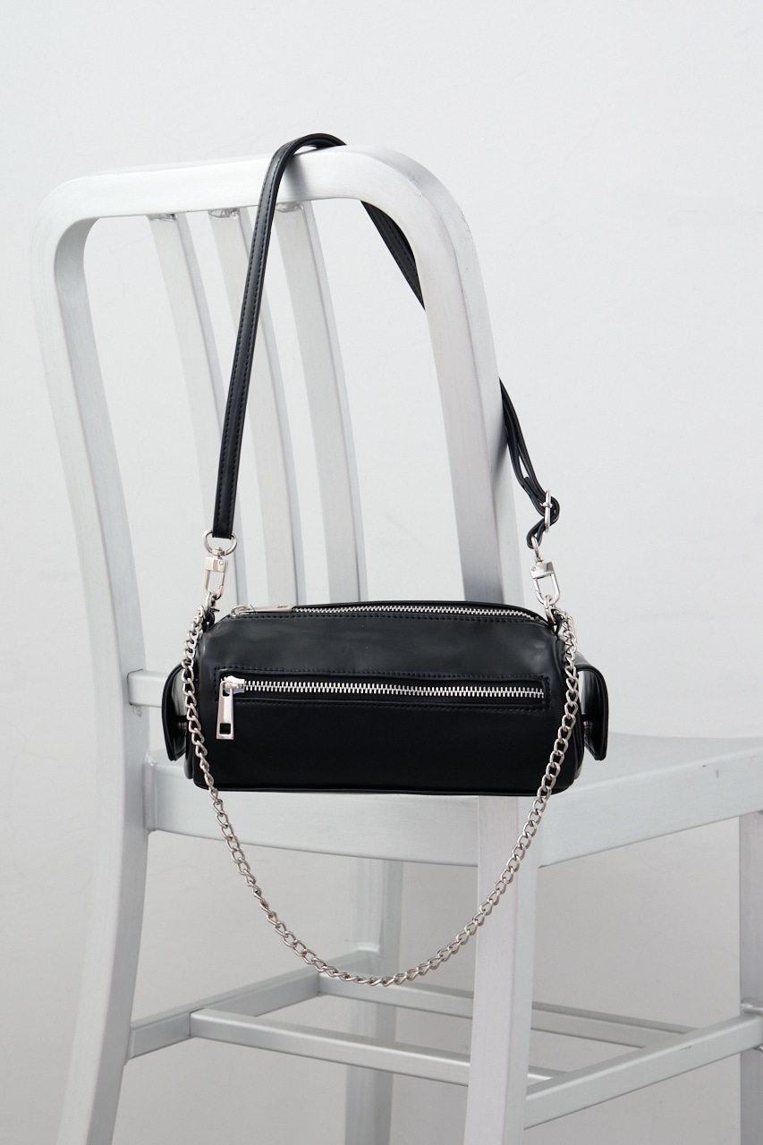 サイドポケットワイドシェイプバッグ BLK FREE