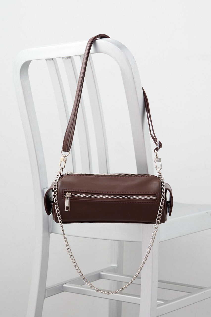 サイドポケットワイドシェイプバッグ BRN FREE