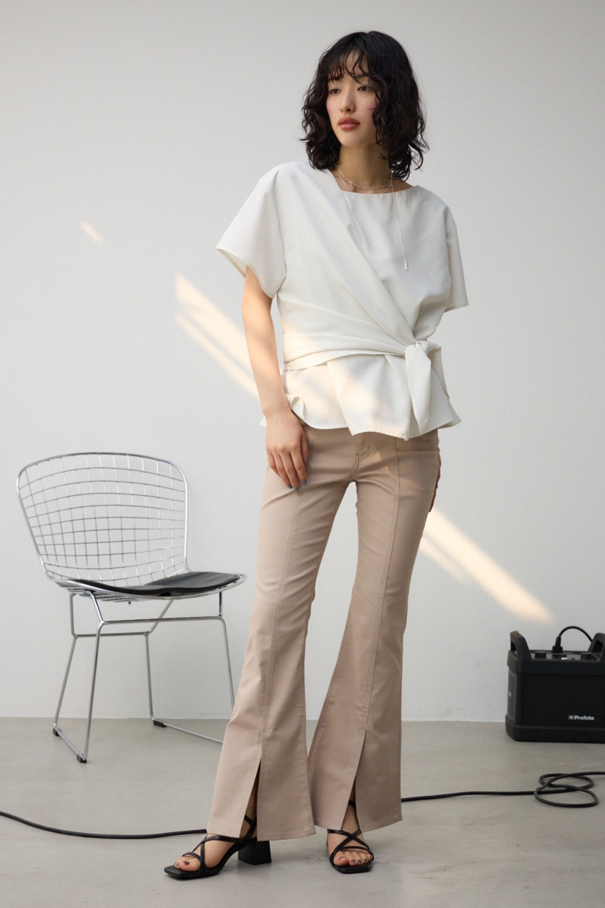 センタースリットカラーフレアパンツ BEG M