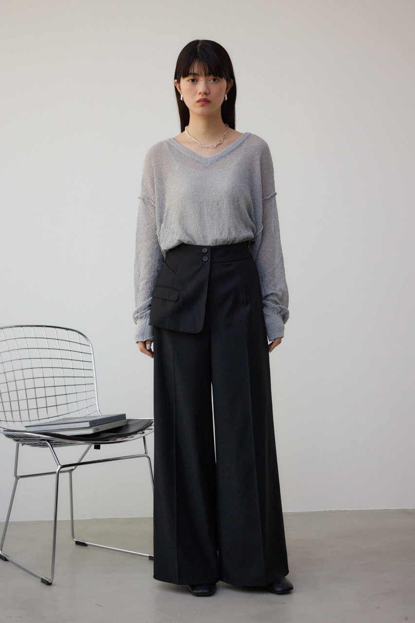 シアーグリッタールーズニット L/GRY FREE