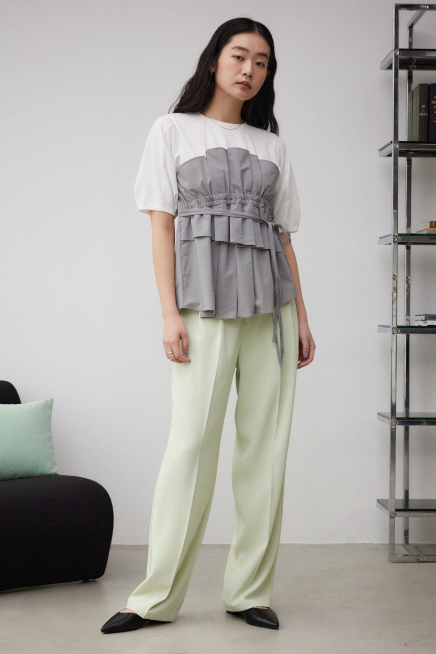 ビスチェレイヤードトップス 柄GRY M