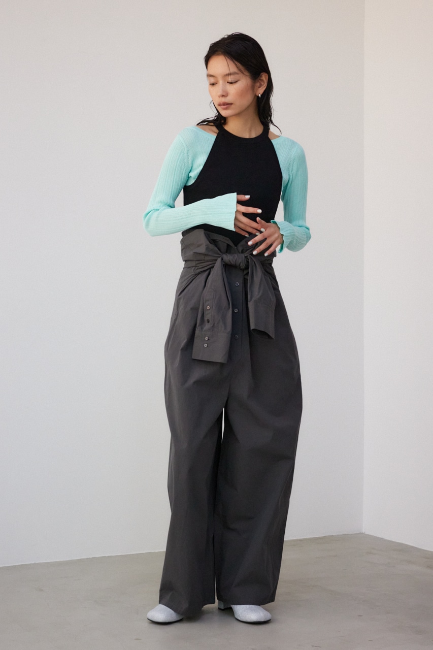 【PLUS】シアーレイヤードニットトップス MINT FREE