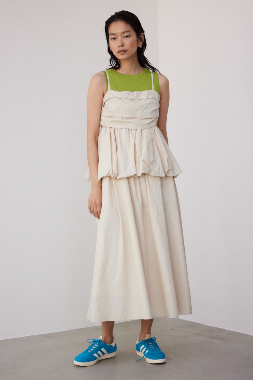 【PLUS】パッド付きニットタンク LIME FREE