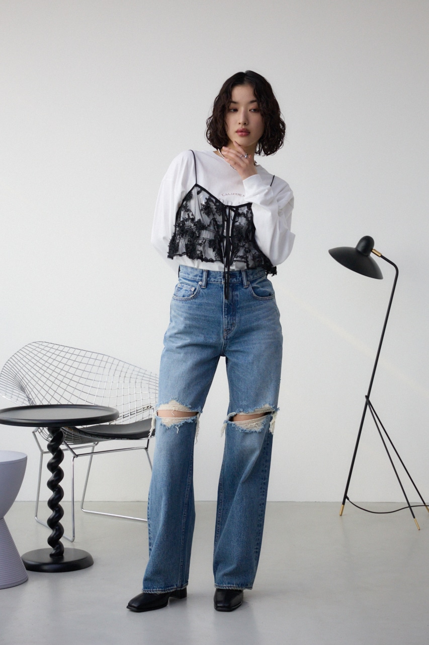 シアーレースビスチェ BLK FREE