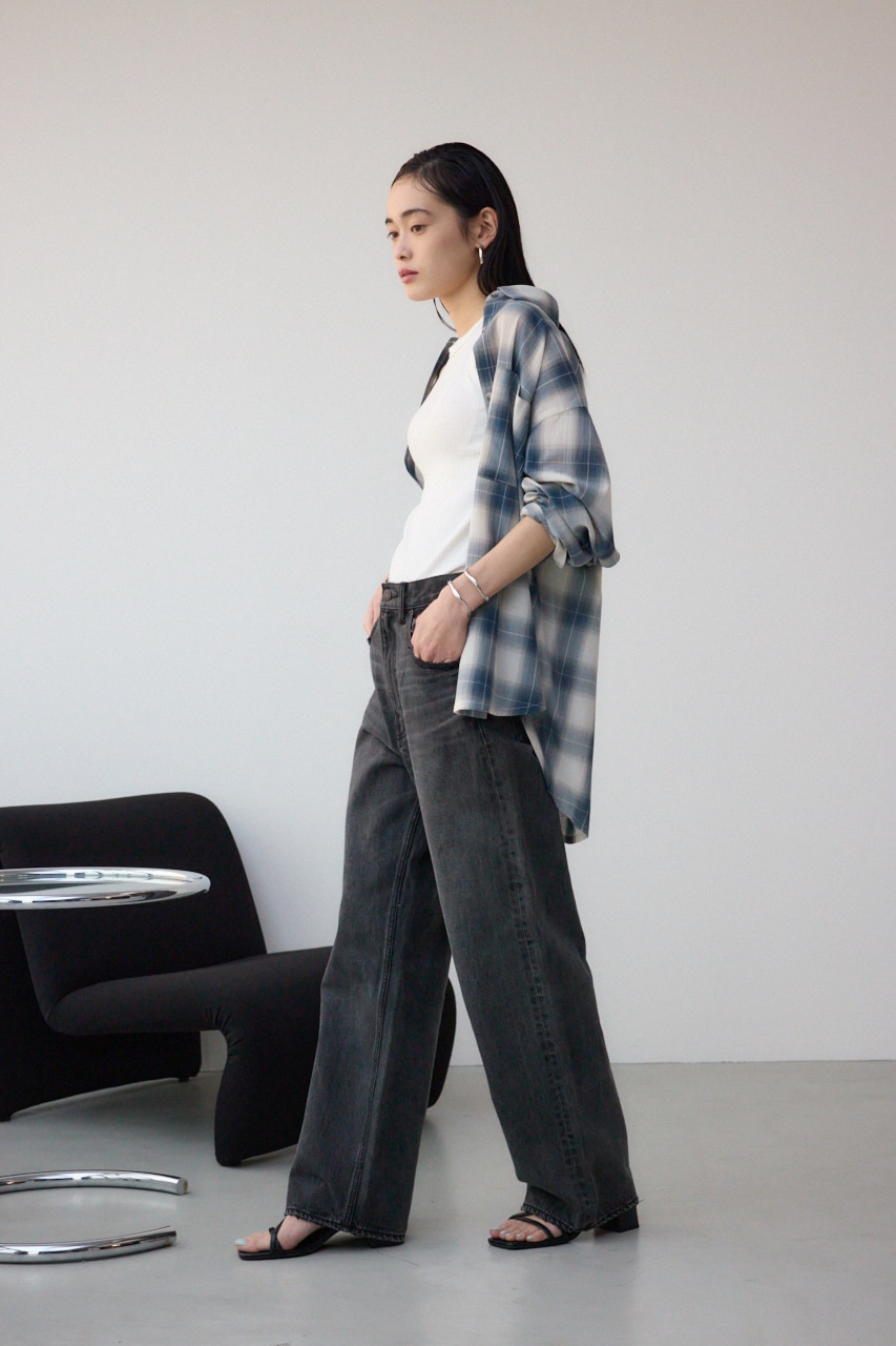 オンブレチェックライトシャツ 柄BLU FREE