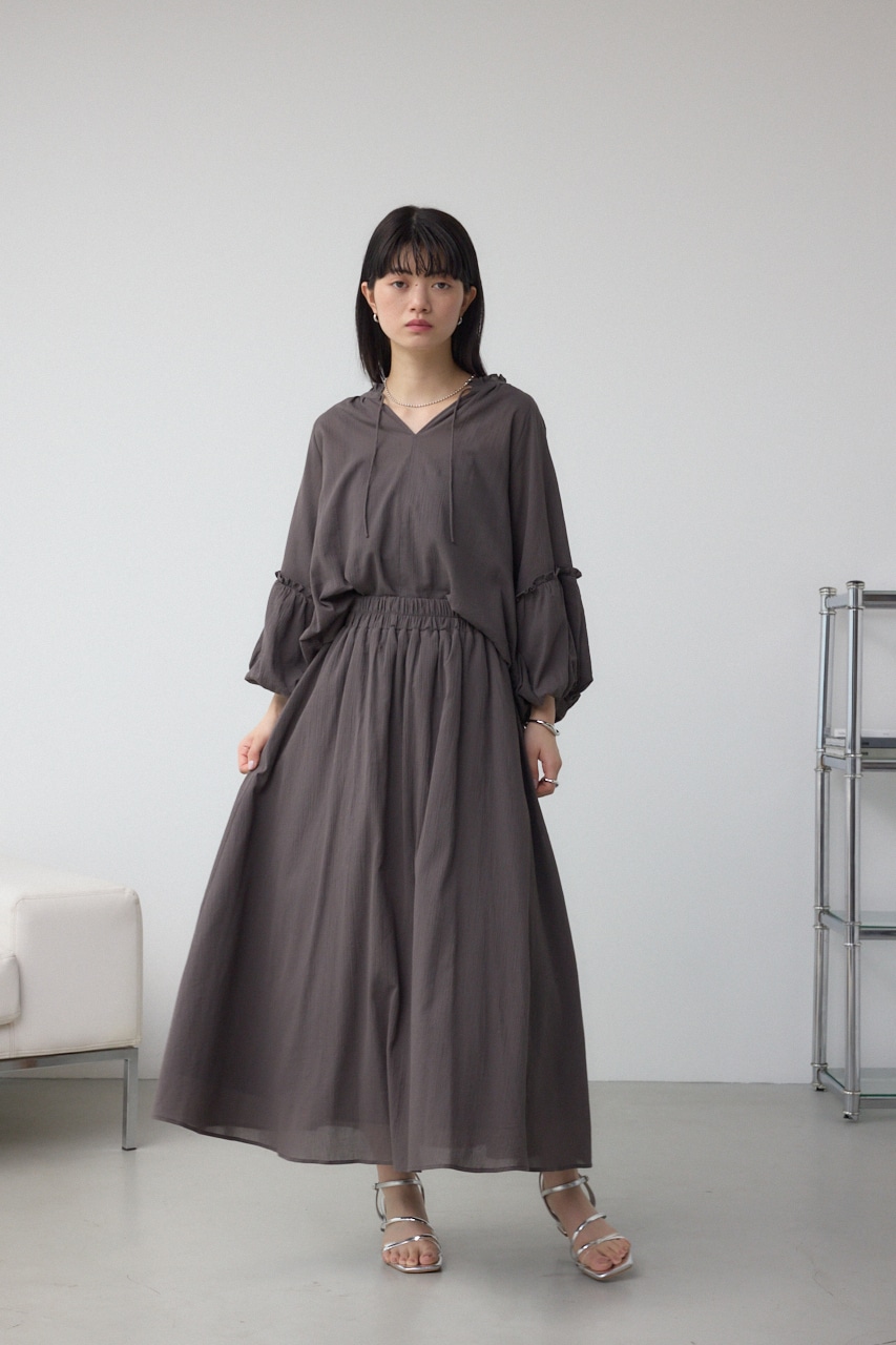 コットンボイルフレアスカート C.GRY FREE