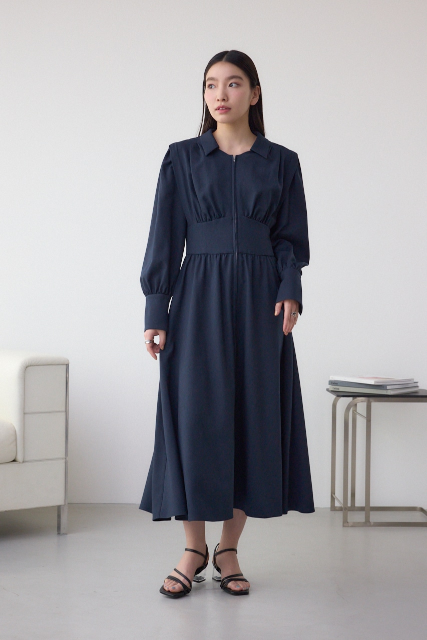 青い片肩マーメイドフレアワンピース 幾何学柄フレアワンピース｜WOMEN｜250ISB33-166E｜AZUL BY