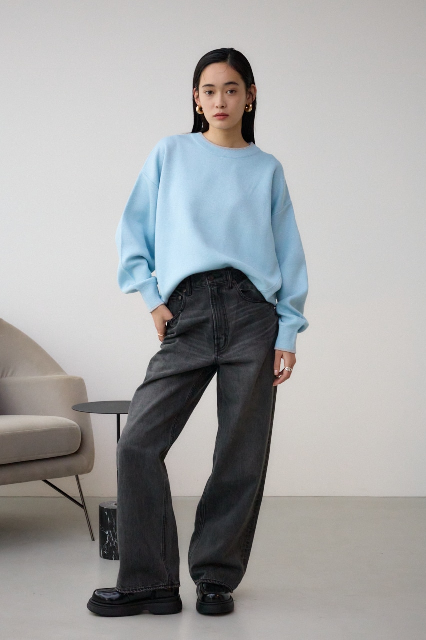 スウェットライクジャガードニット BLU FREE