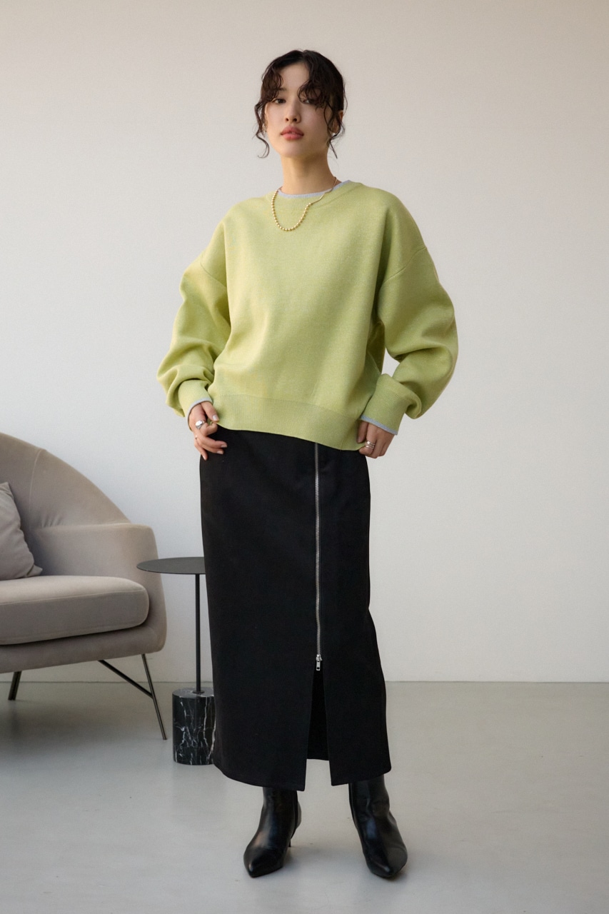 スウェットライクジャガードニット LIME FREE