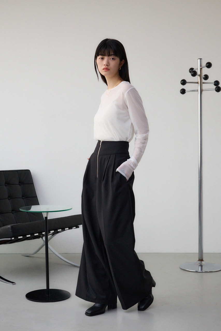 バックスリットシアーロングトップス IVOY FREE