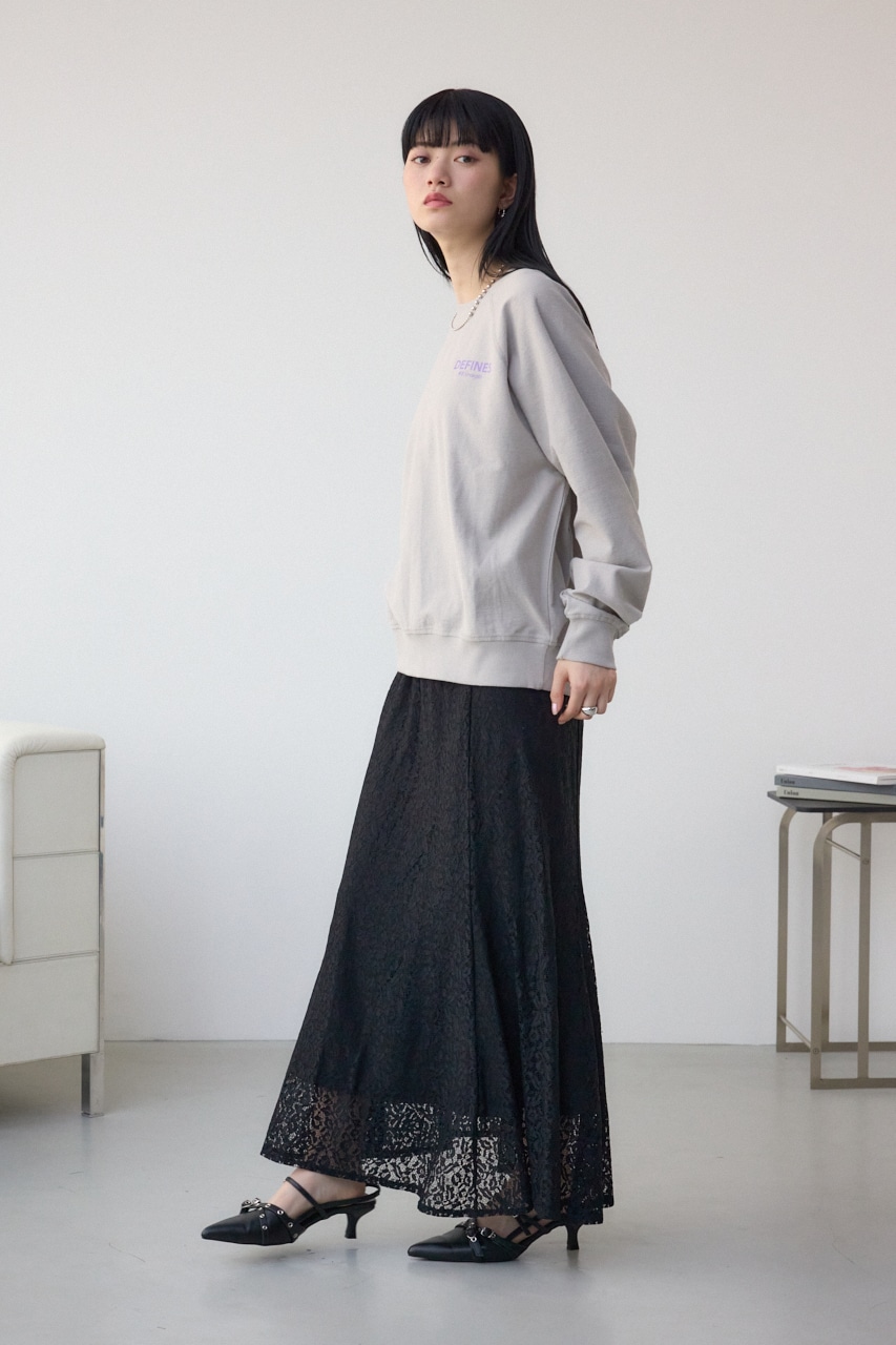 ミニウラケプリントトップス L/GRY FREE