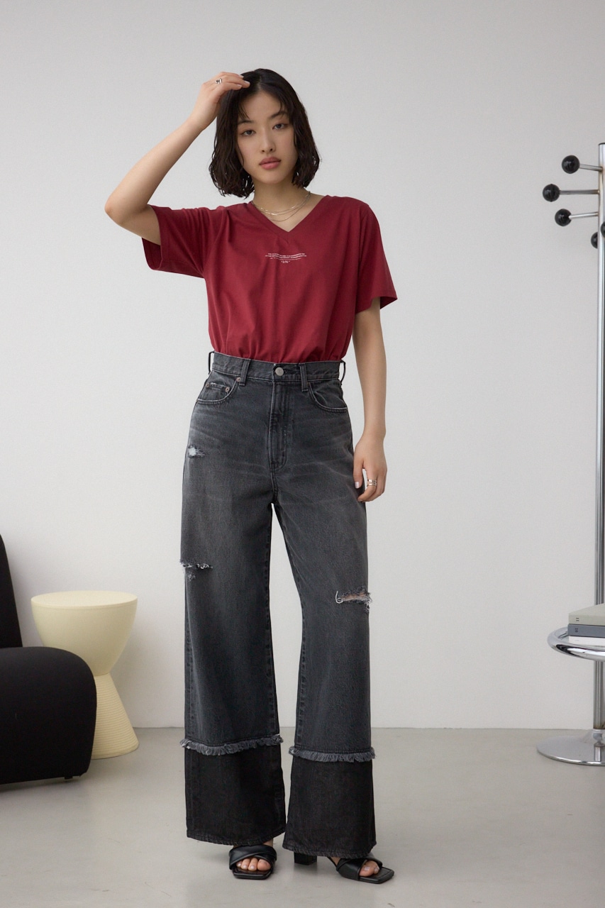 チェストメッセージロゴTシャツ RED M