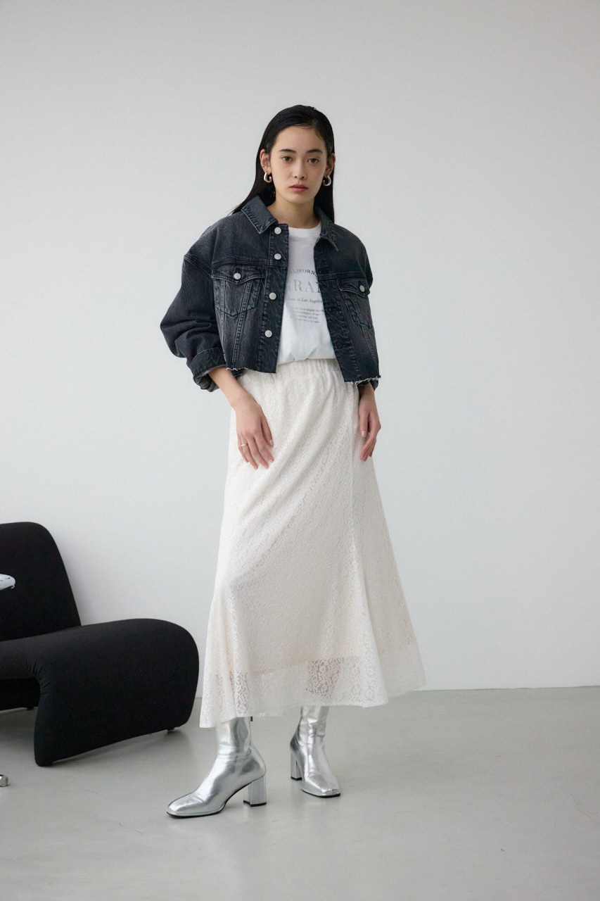 AZUL DENIM イレヘムカットデニムジャケット L/BLK FREE