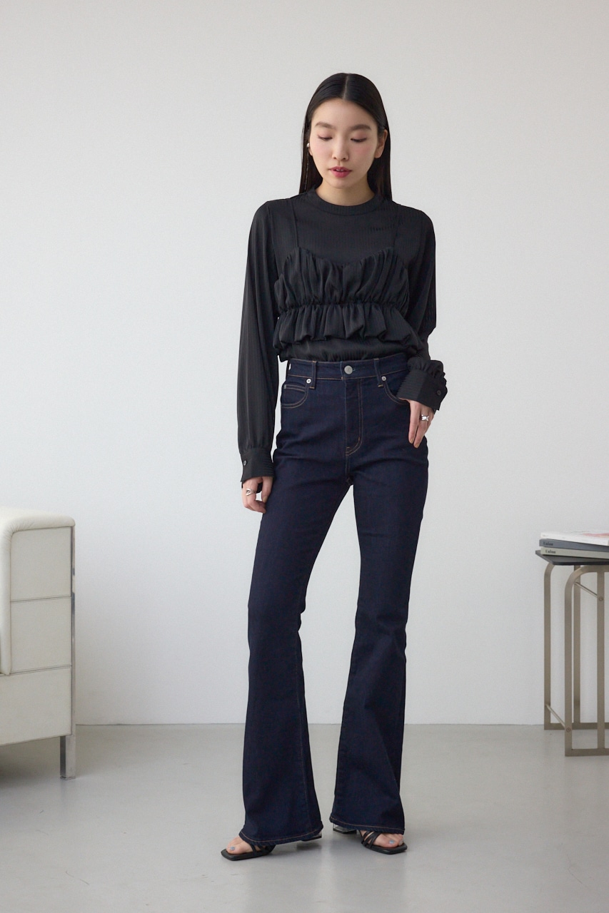 バルーンビスチェレイヤードセットブラウス BLK FREE