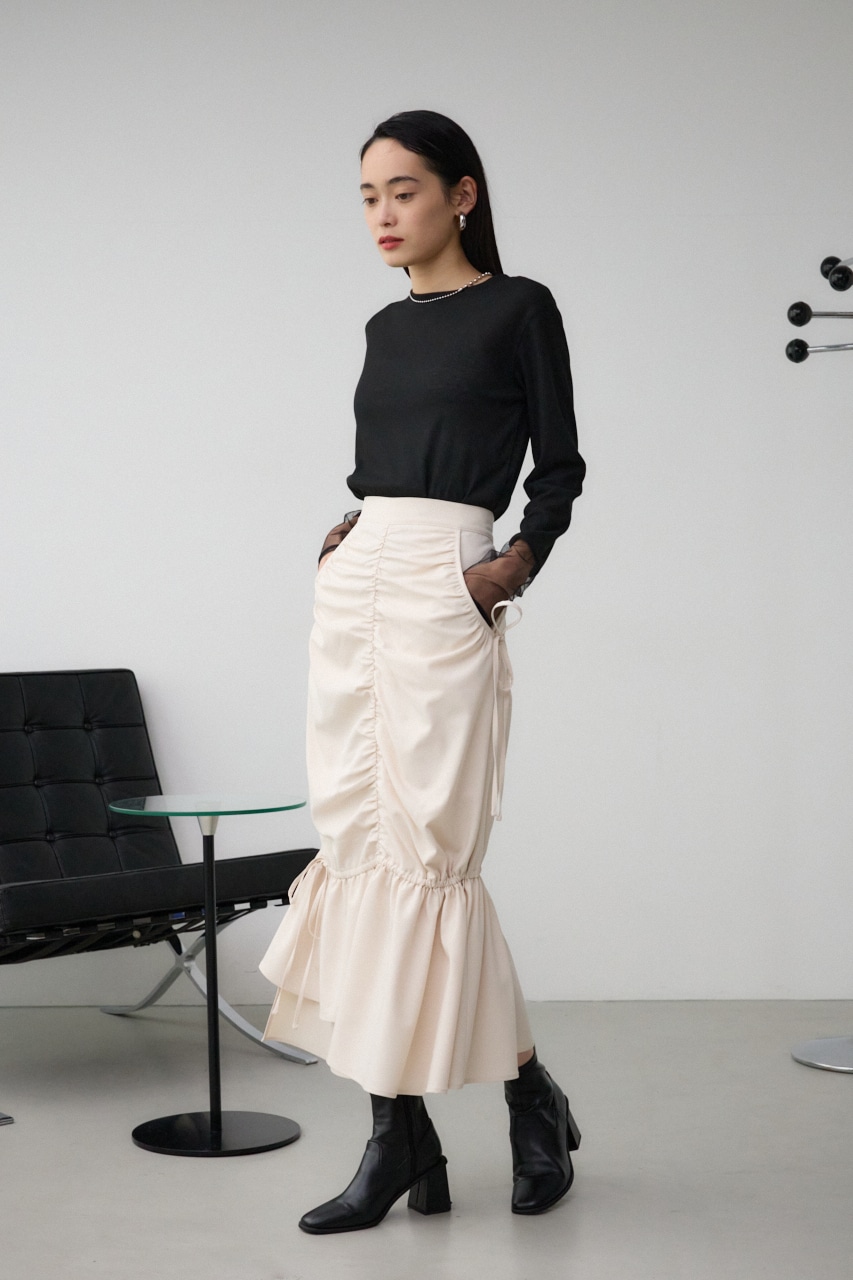 AZUL BY MOUSSY | ギャザーマーメイドリボンスカート (スカート(ロング