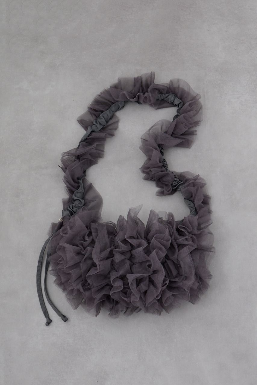 チュールフリルショルダーバッグ GRY FREE