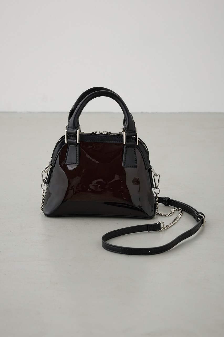 ダブルジッパークリアミニバッグ BLK FREE