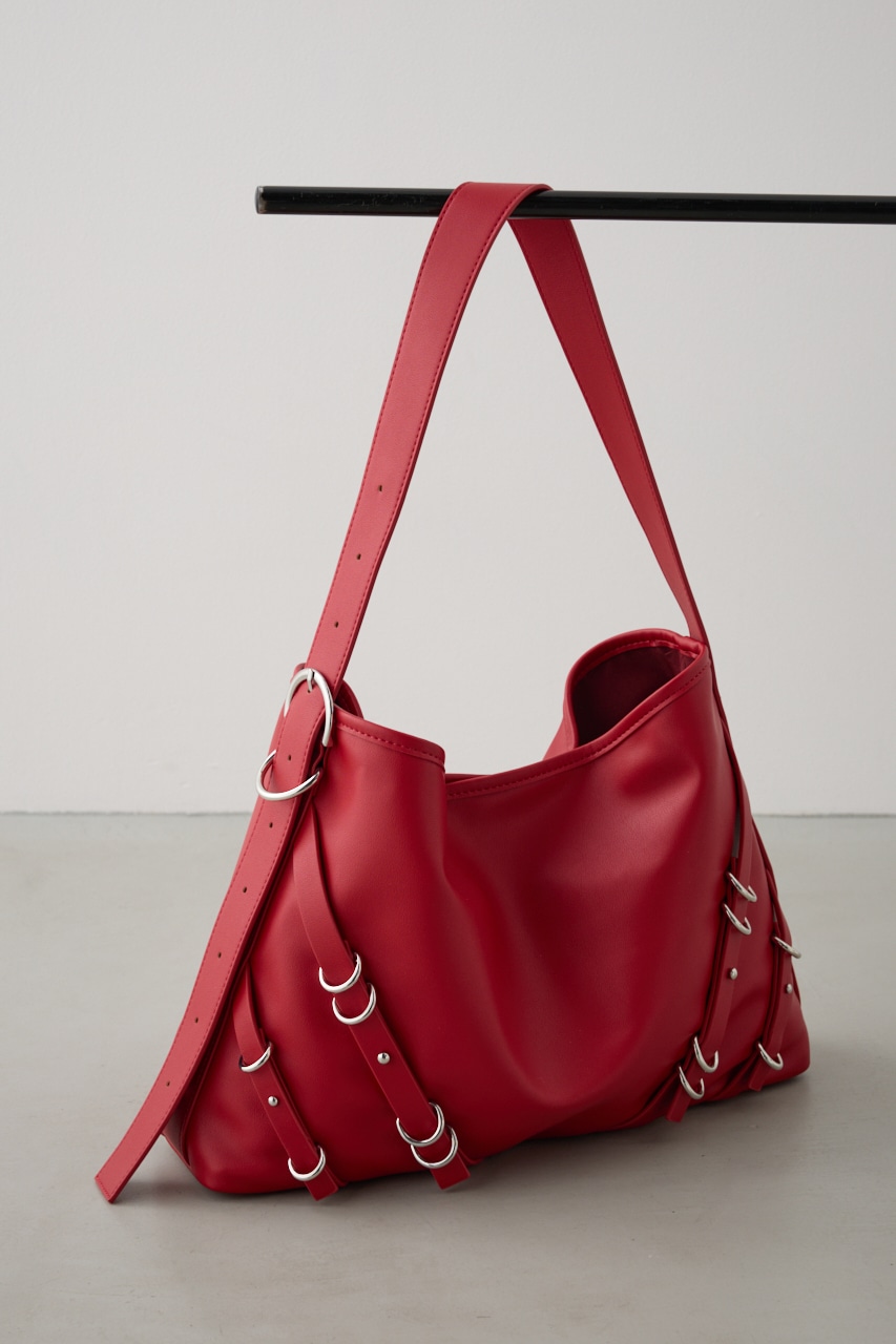 ナローベルトデザイントートバッグ RED FREE