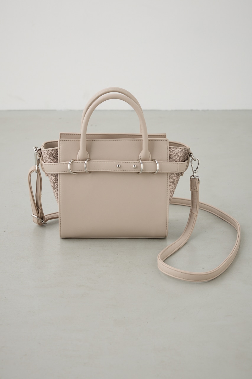 ベルトデザイントラペイズドバッグ L/BEG FREE